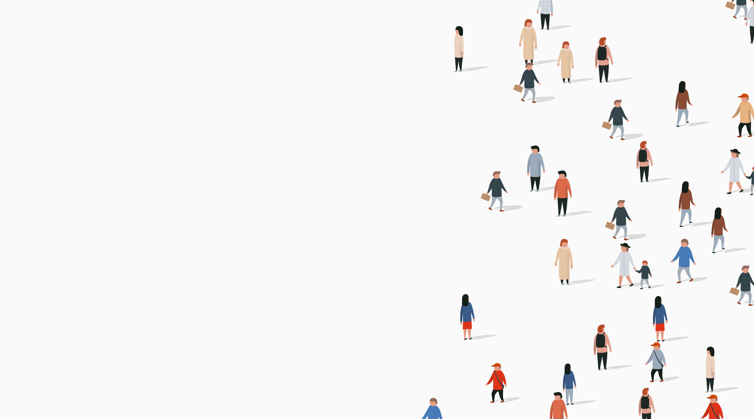 An illustration of people walking.
