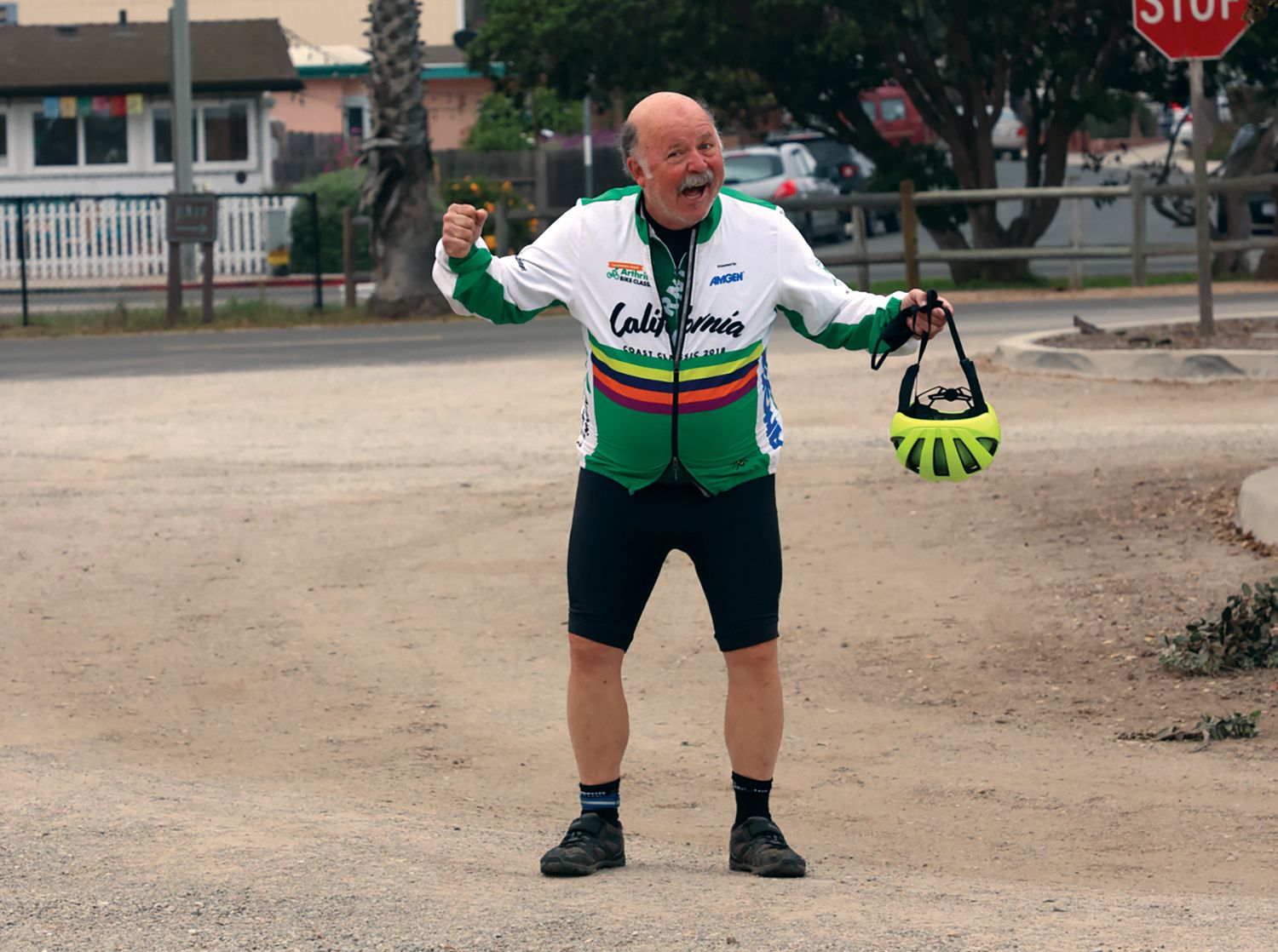 A man with gout who loves to bicycle. 