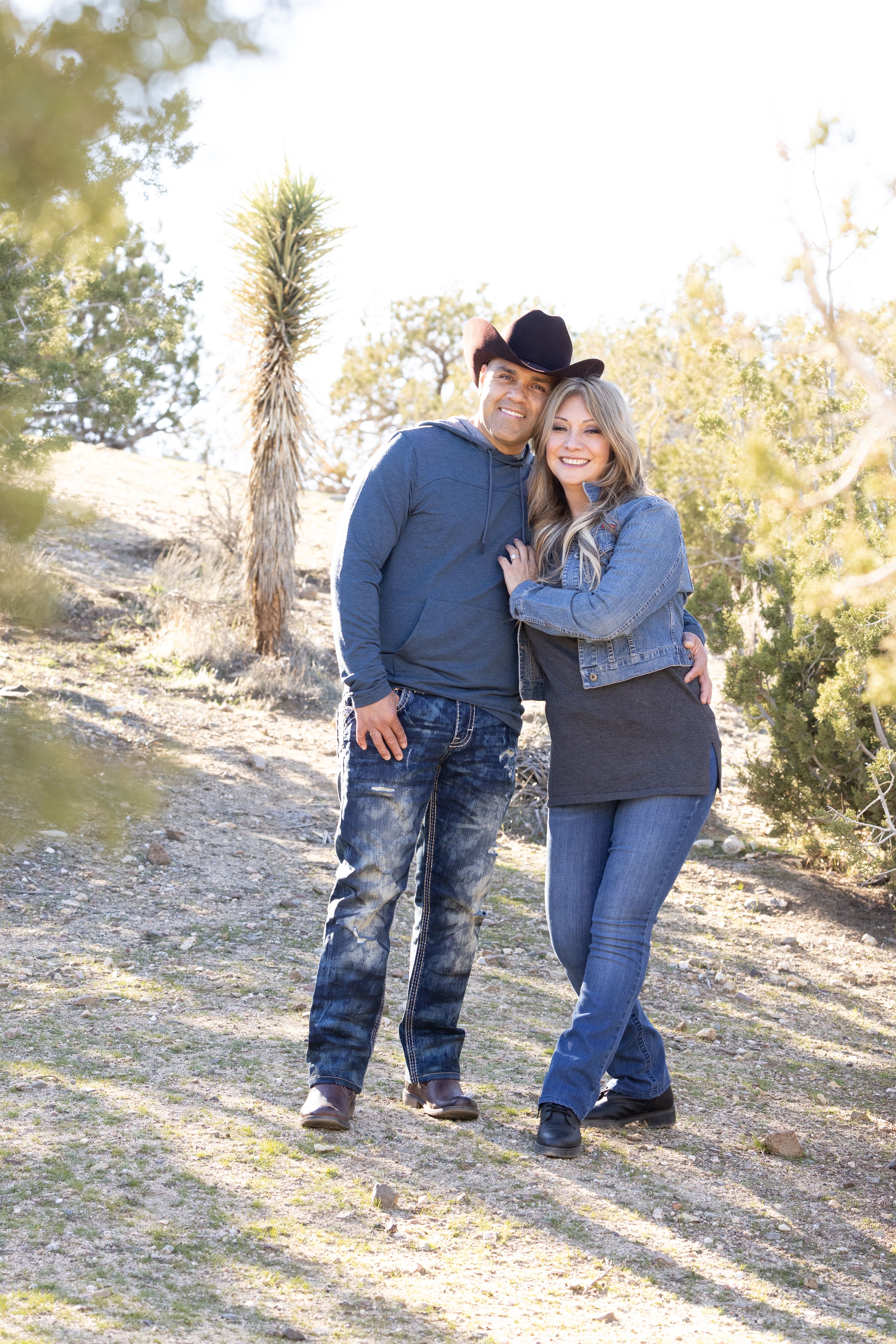 A woman with graves disease on a hike with her partner.
