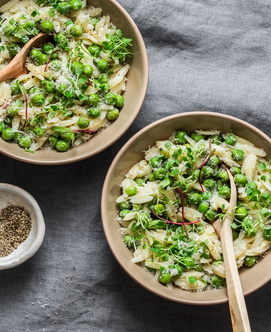 A photo of Green Peas Pasta.
