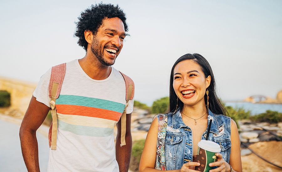 An image of a couple walking outside.