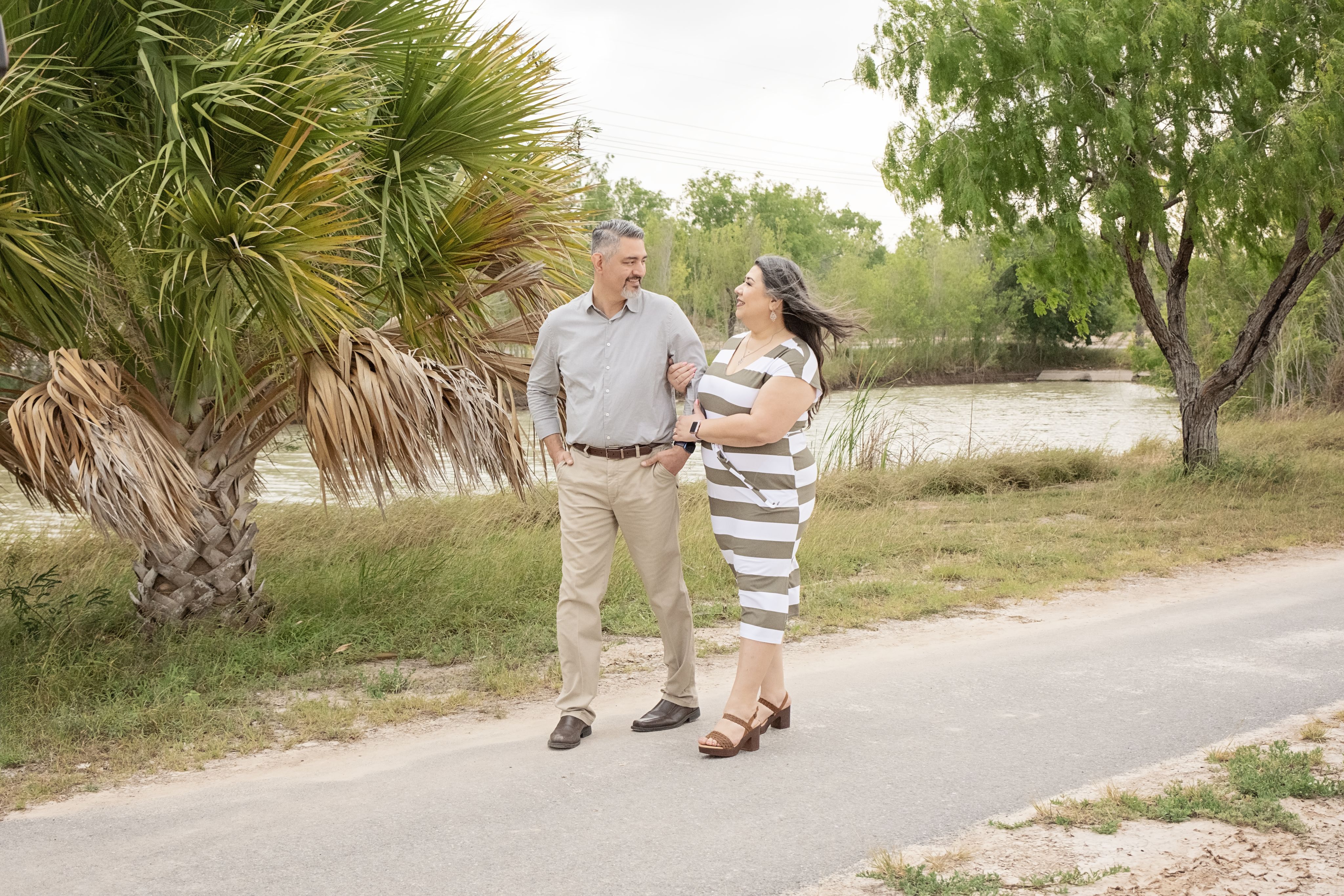 An image of a couple walking outside.